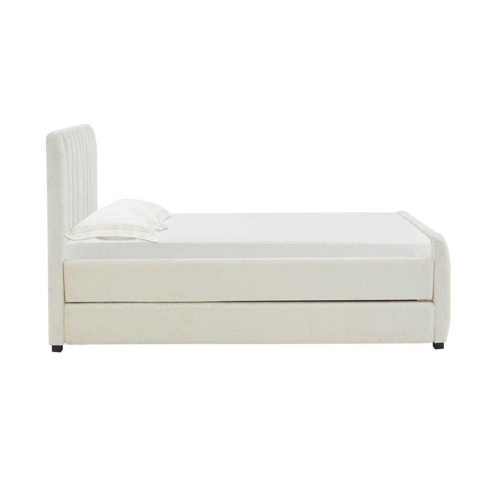 Angela Performance Velvet Trundle Bed in Twin