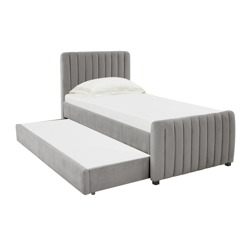 Angela Grey Performance Velvet Trundle Bed - Twin