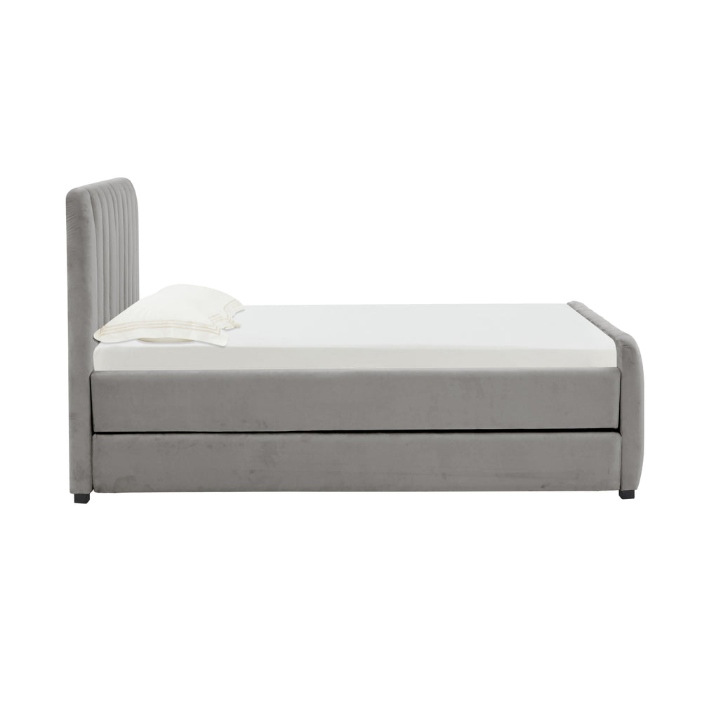 Angela Grey Performance Velvet Trundle Bed - Twin