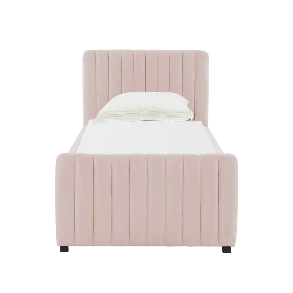 Angela Performance Velvet Trundle Bed in Twin