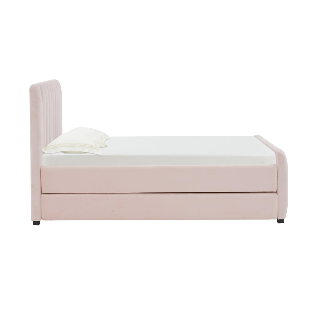 Angela Performance Velvet Trundle Bed in Twin