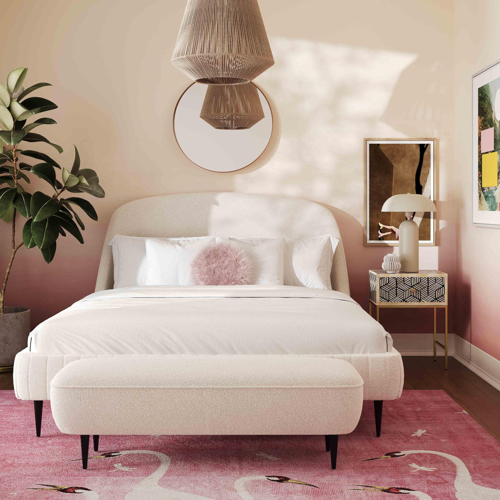 Denise Cream Boucle Bed - Queen