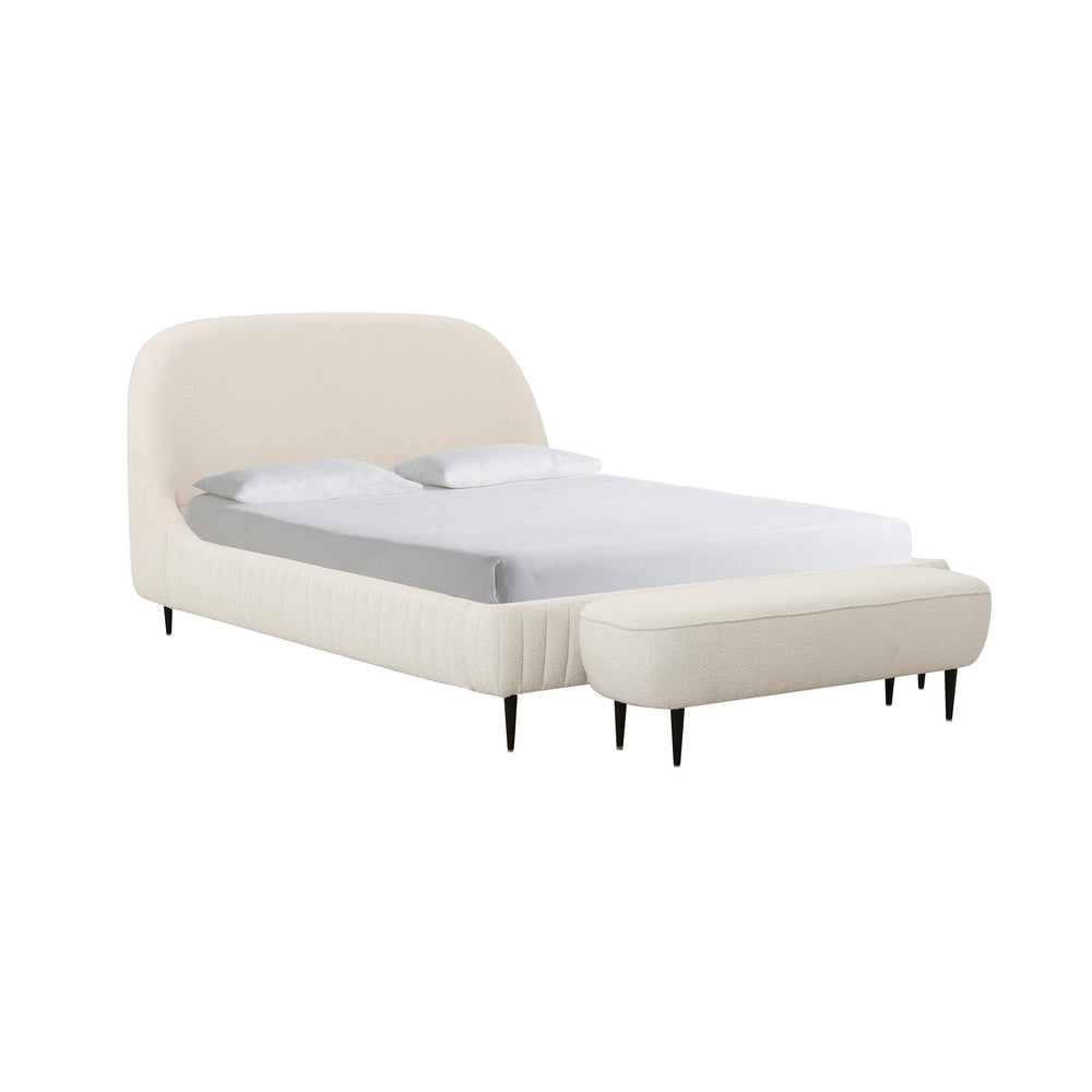 Denise Cream Boucle Bed - Queen