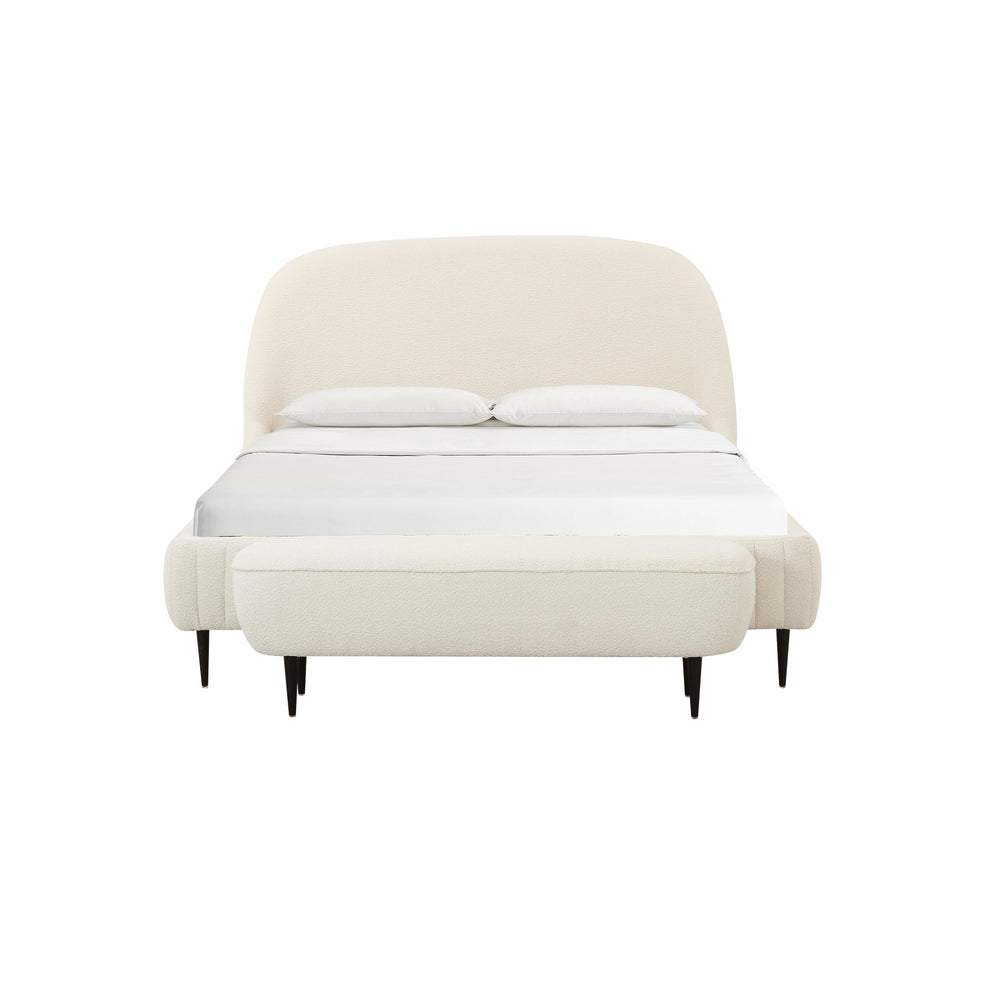 Denise Cream Boucle Bed - Queen