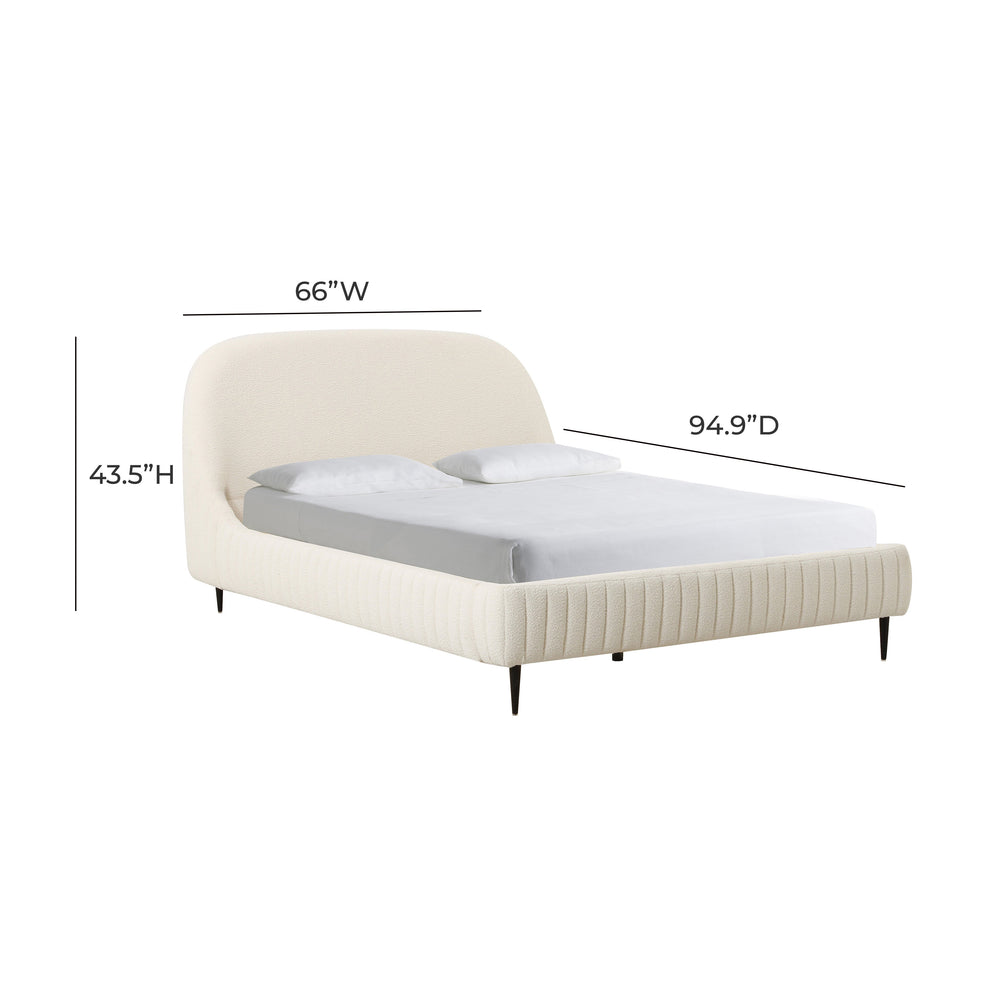Denise Cream Boucle Bed - Queen