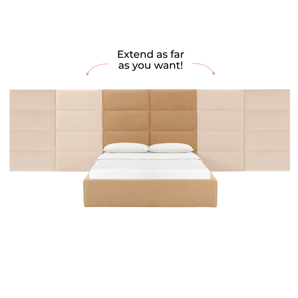 Eliana Performance Velvet Headboard Wings - Honey / Queen