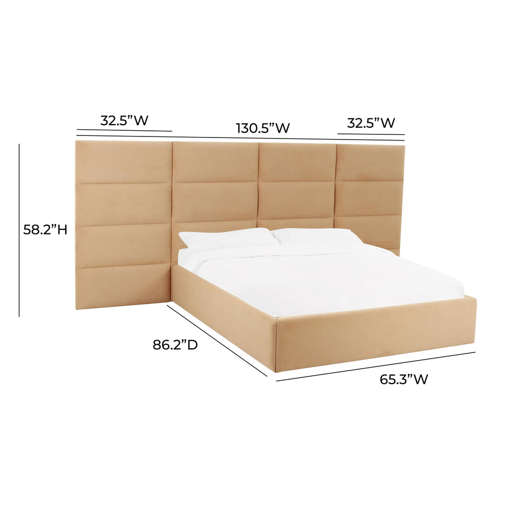 Eliana Performance Velvet Headboard Wings - Honey / Queen