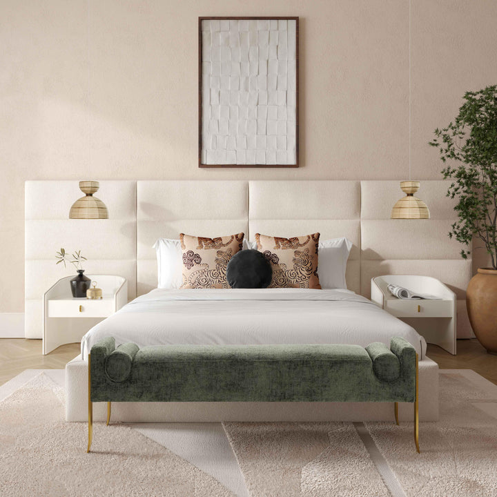 Eliana Cream Performance Boucle Headboard Wings