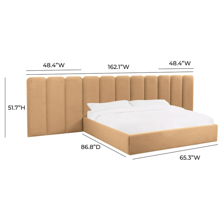Palani Performance Velvet Headboard Wings