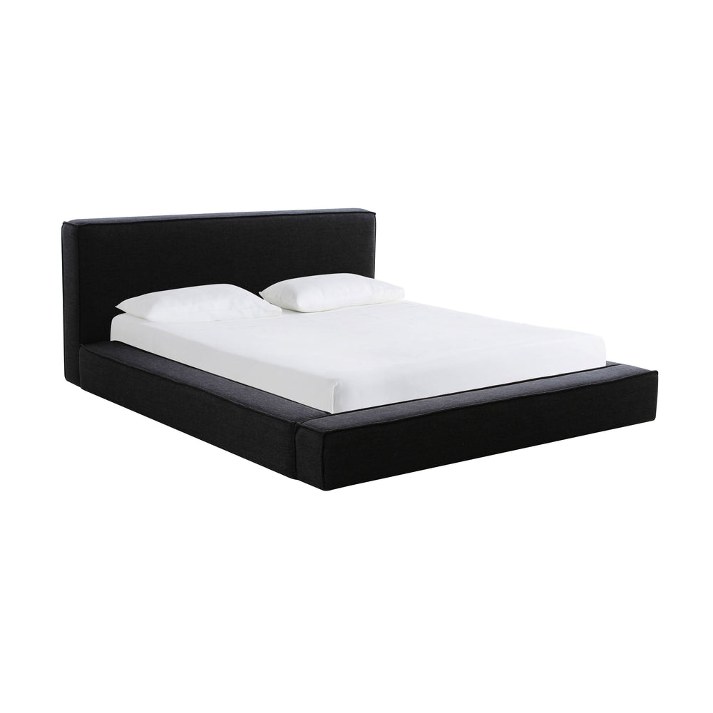 Olafur Black Performance Linen Upholstered Bed - Queen
