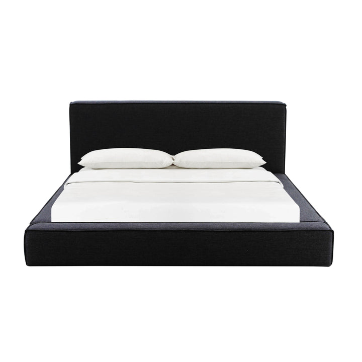 Olafur Black Performance Linen Upholstered Bed - Queen