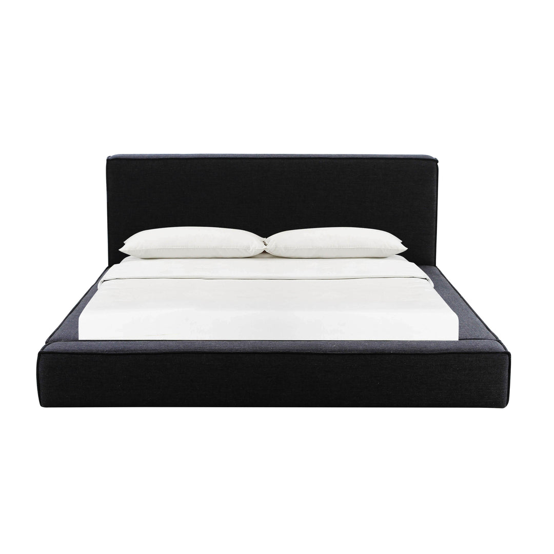 Olafur Black Performance Linen Upholstered Bed - Queen