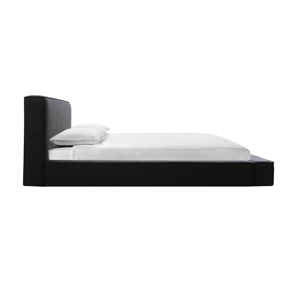 Olafur Black Performance Linen Upholstered Bed - Queen
