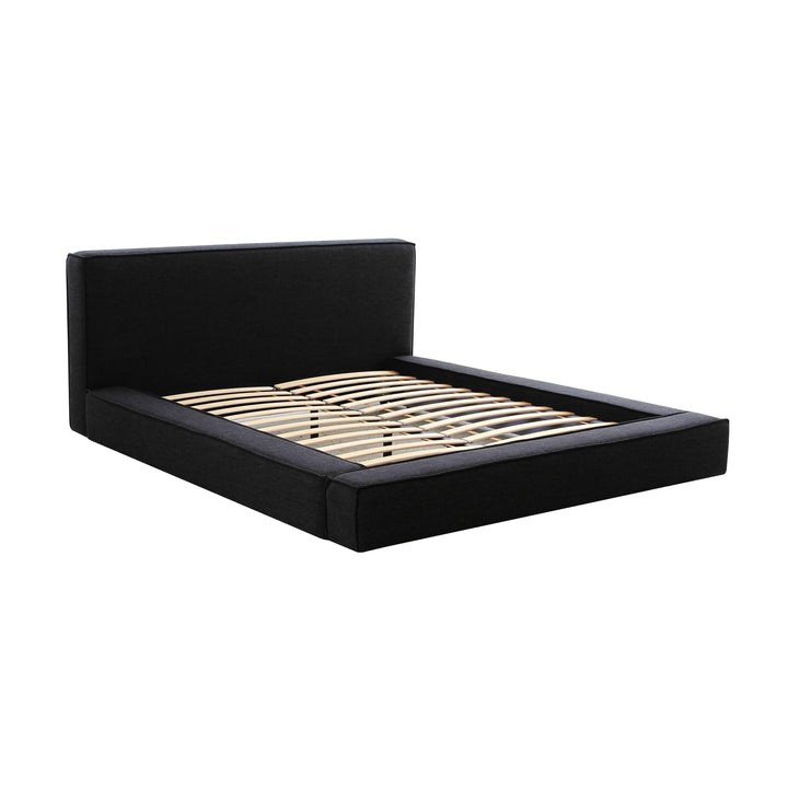 Olafur Black Performance Linen Upholstered Bed - Queen