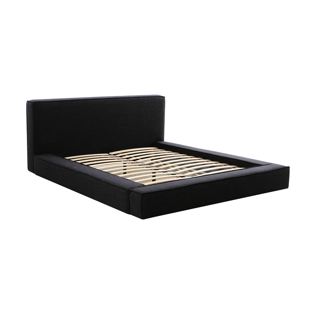 Olafur Black Performance Linen Upholstered Bed - Queen