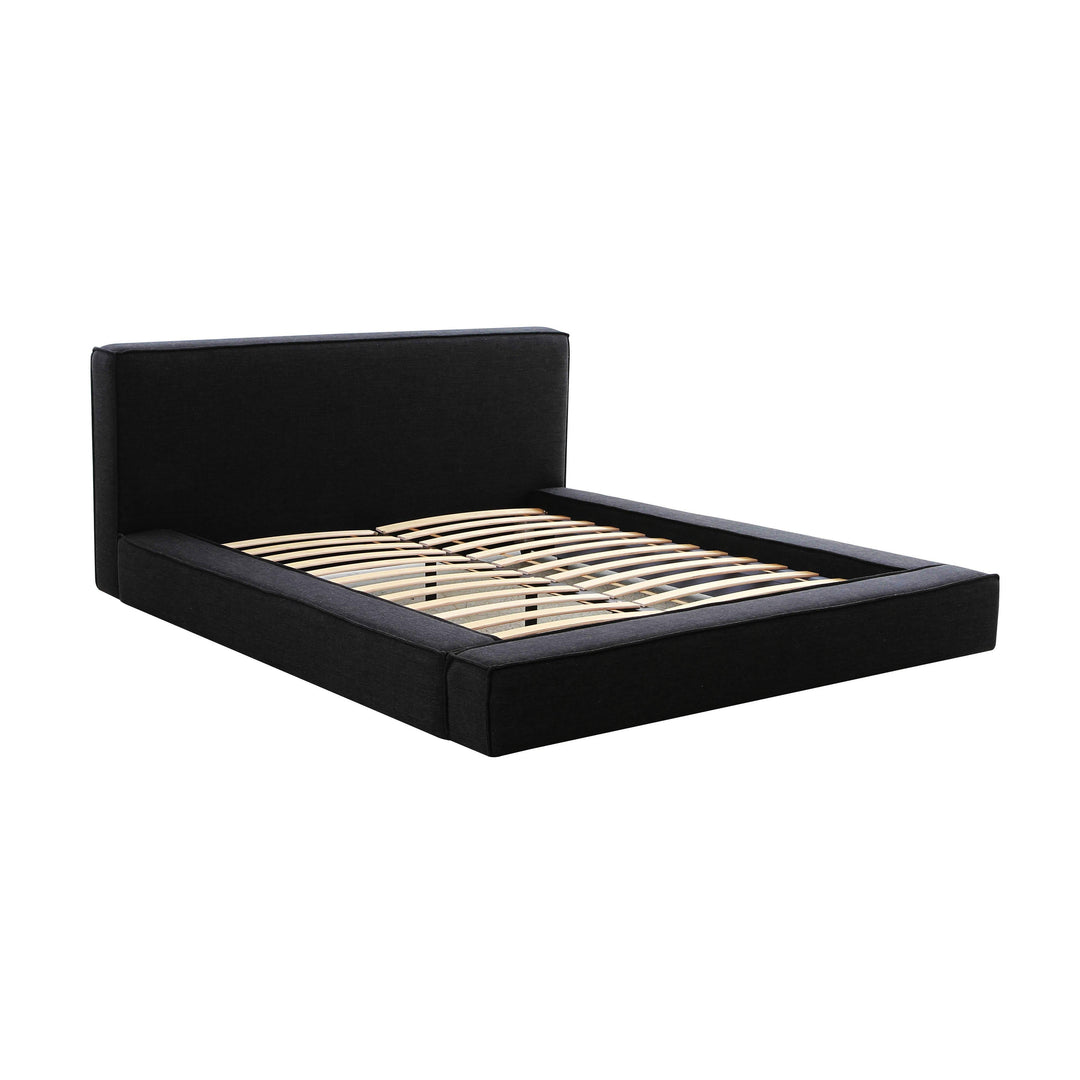 Olafur Black Performance Linen Upholstered Bed - Queen