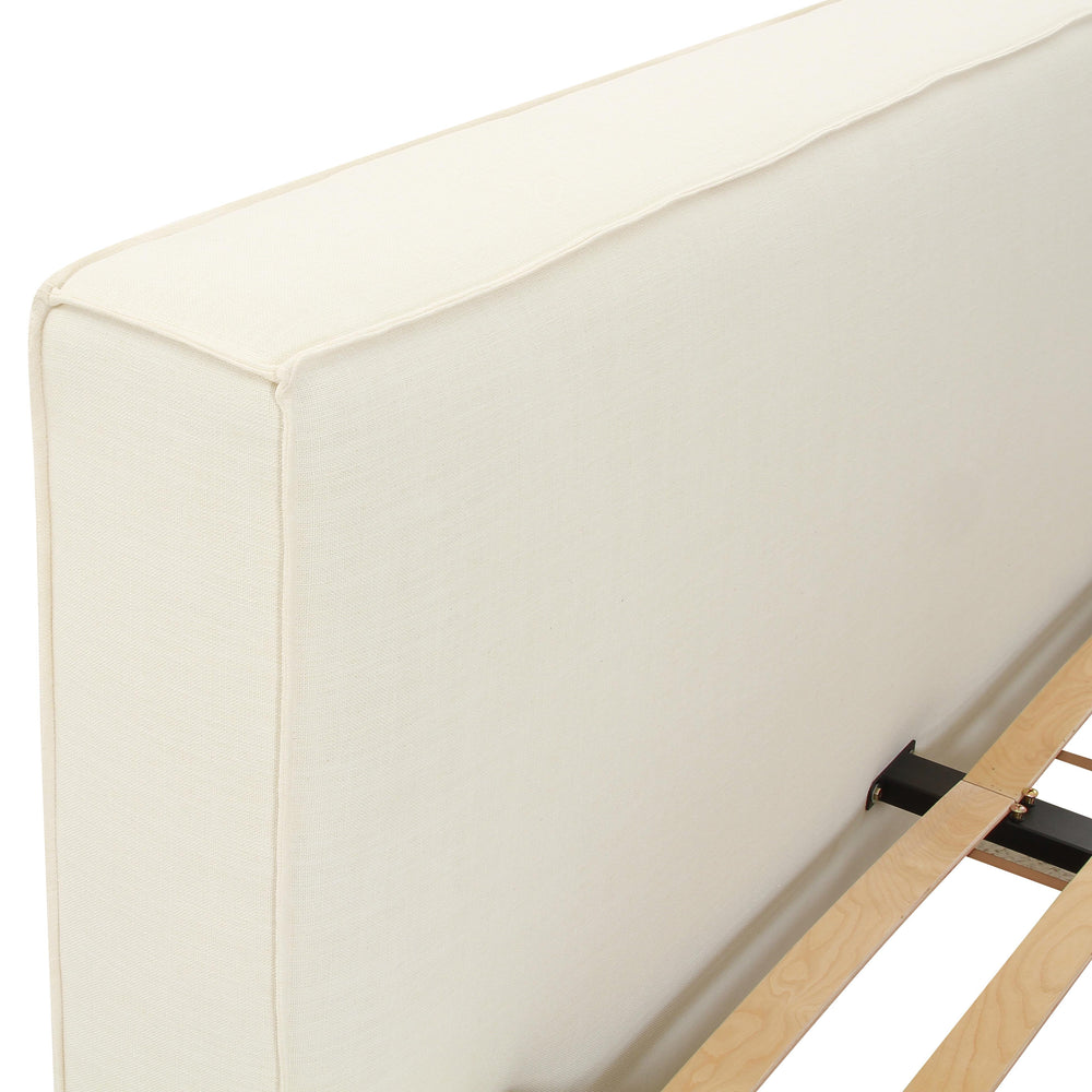 Olafur Cream Performance Linen Upholstered Bed - Queen