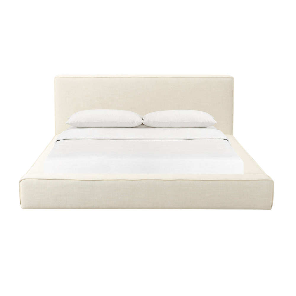 Olafur Cream Performance Linen Upholstered Bed - King