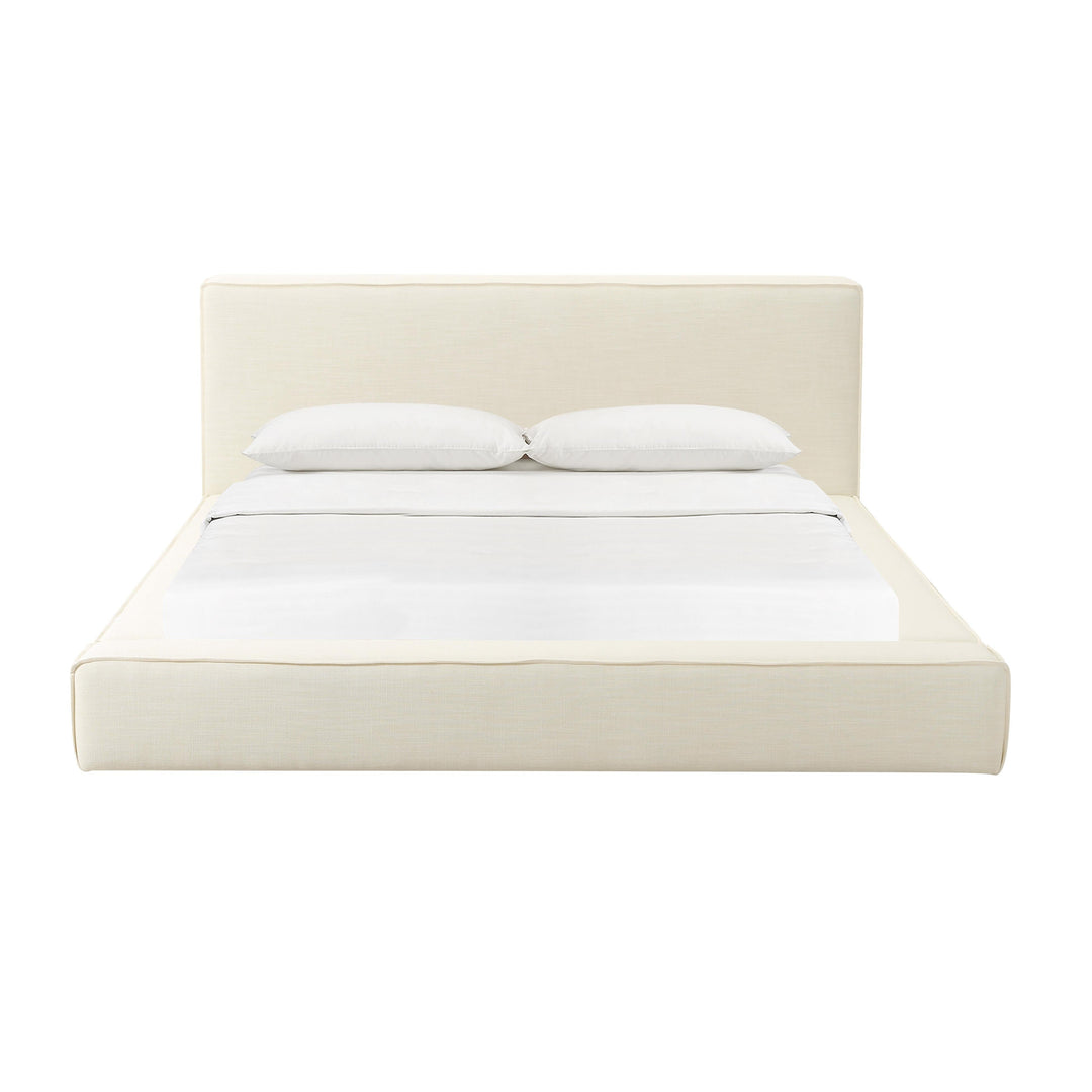 Olafur Cream Performance Linen Upholstered Bed - King
