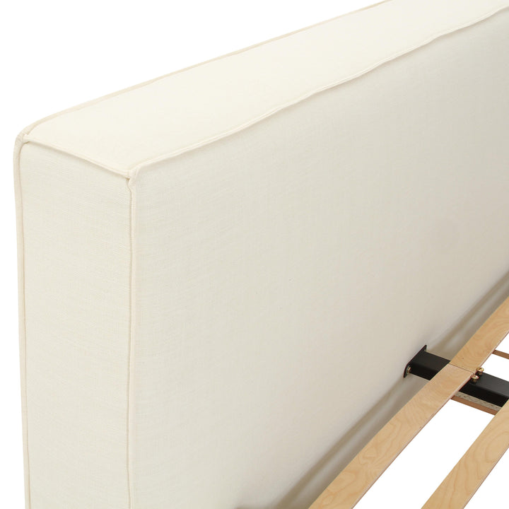 Olafur Cream Performance Linen Upholstered Bed - King