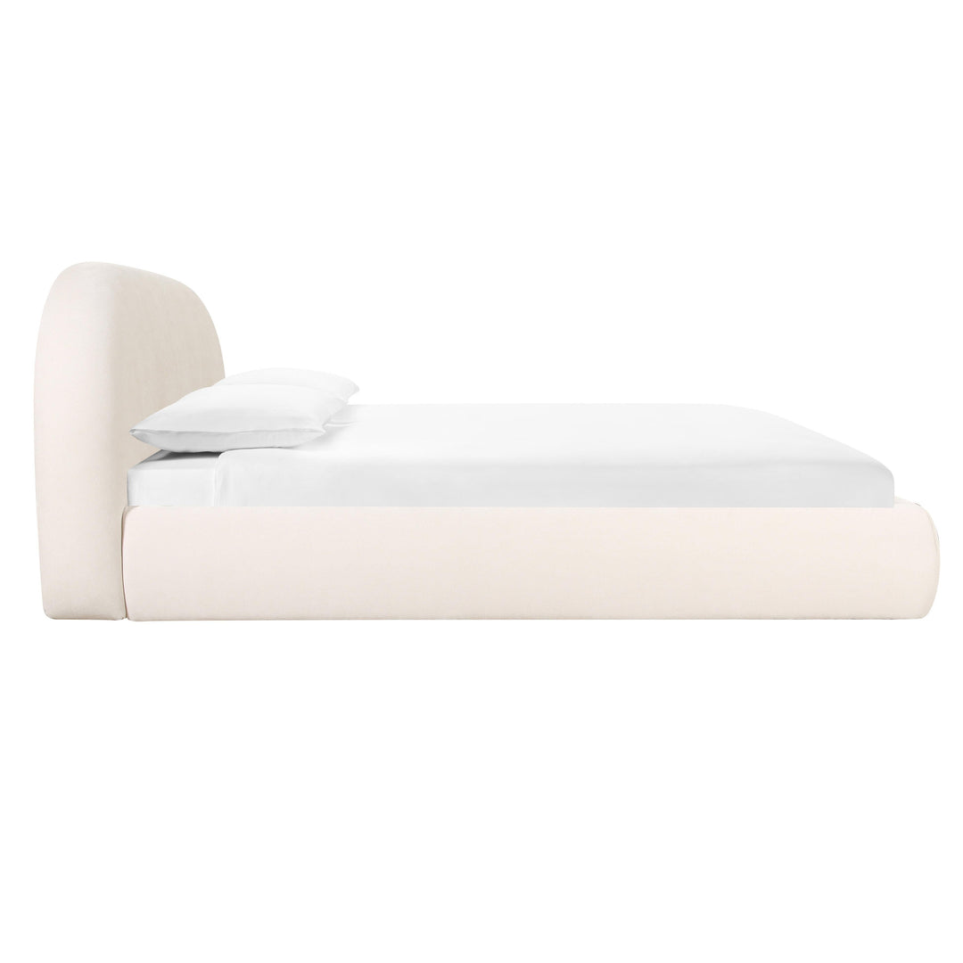Bara Cream Textured Performance Velvet Bed - King