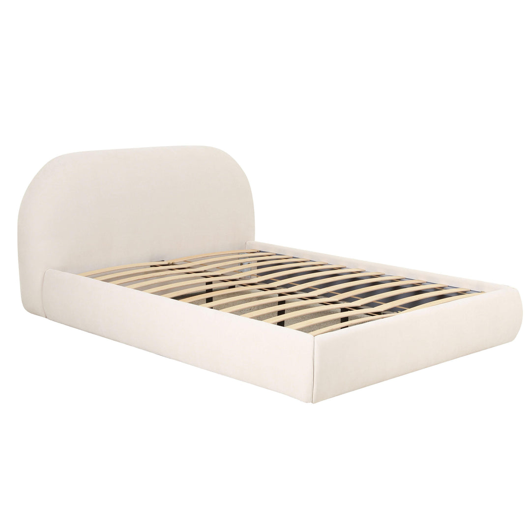 Bara Cream Textured Performance Velvet Bed - King