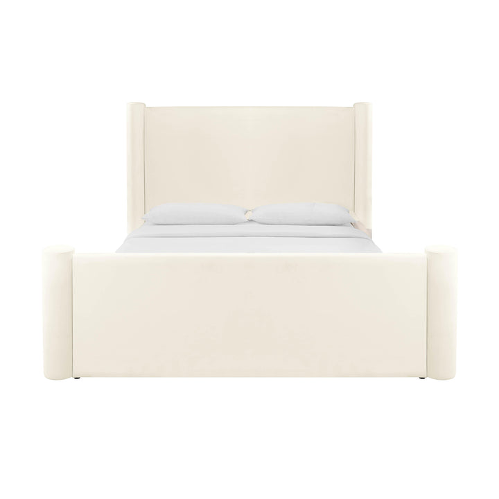 Athara Cream Velvet Bed