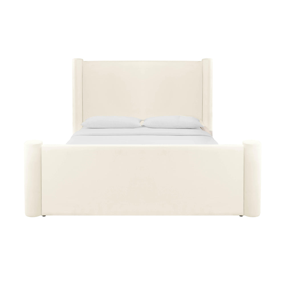 Athara Cream Velvet Bed
