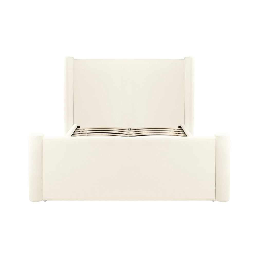 Athara Cream Velvet Bed