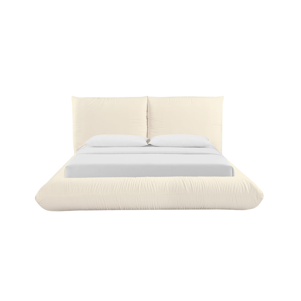 Romp Cream Upcycled Performance Linen Bed - Queen