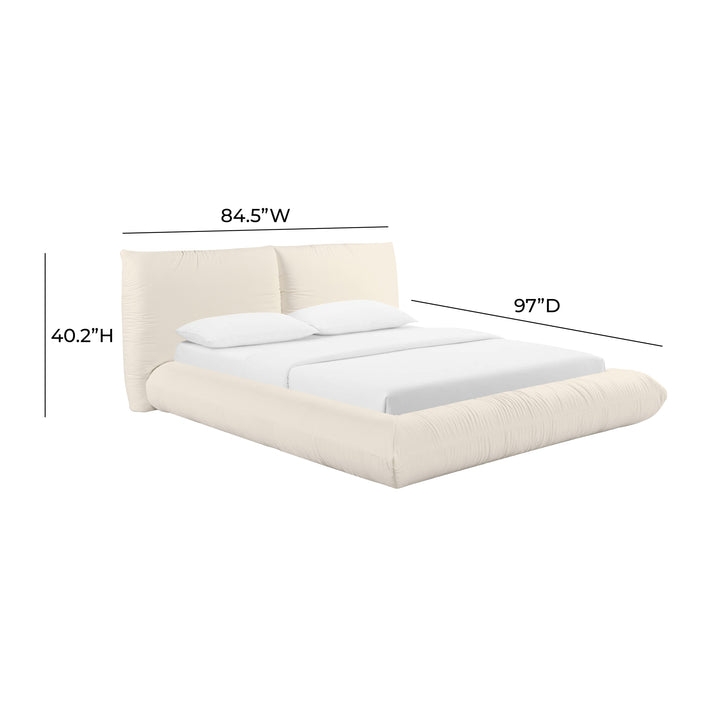 Romp Cream Upcycled Performance Linen Bed - Queen
