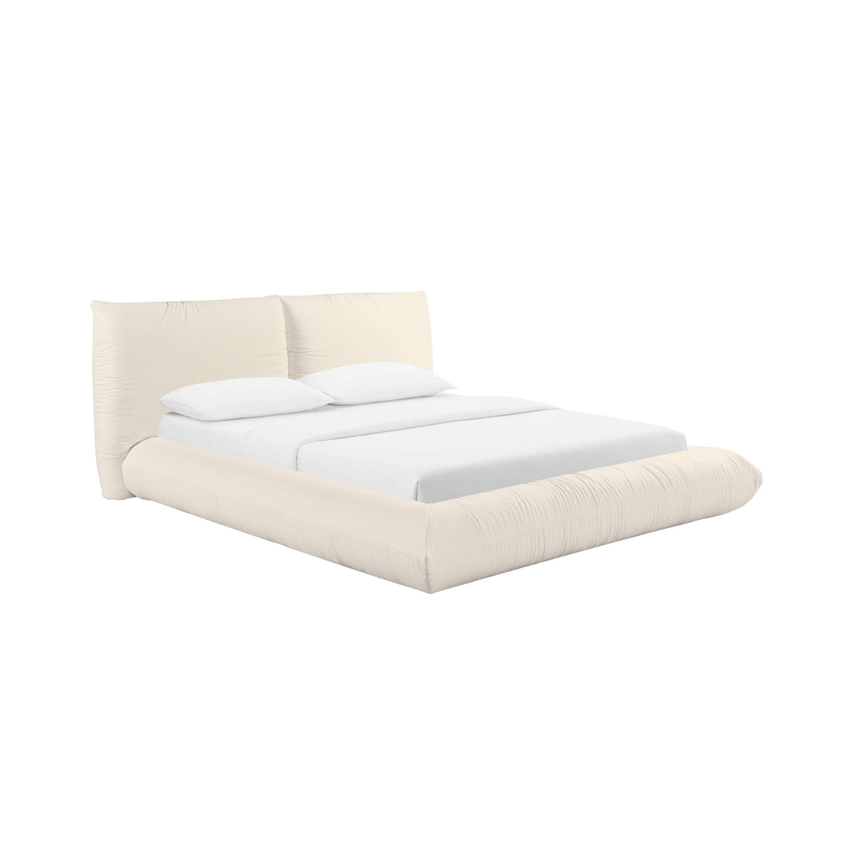 Romp Cream Upcycled Performance Linen Bed - Queen