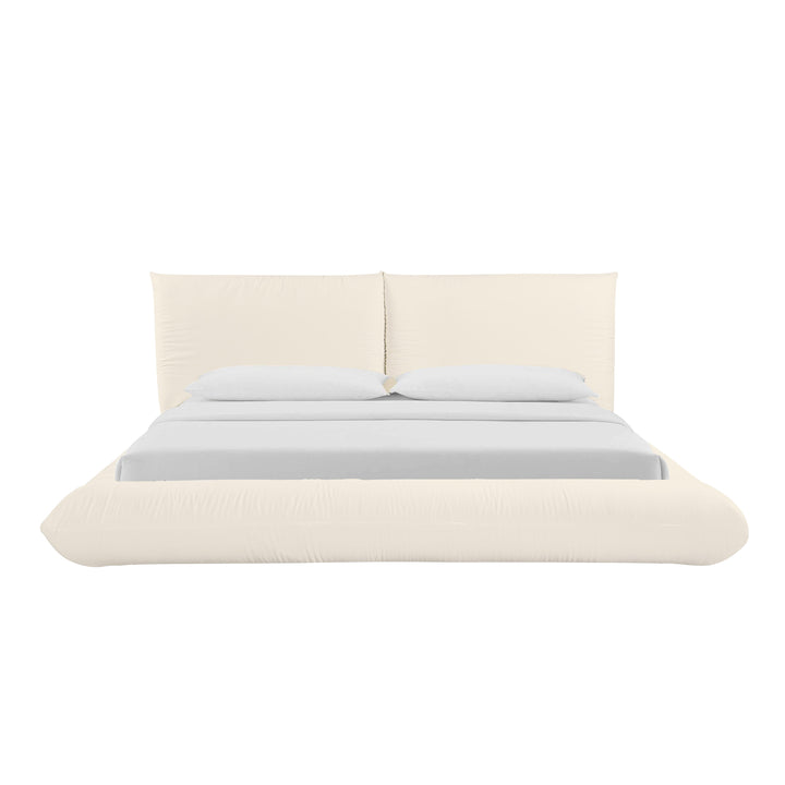 Romp Cream Upcycled Performance Linen Bed - King