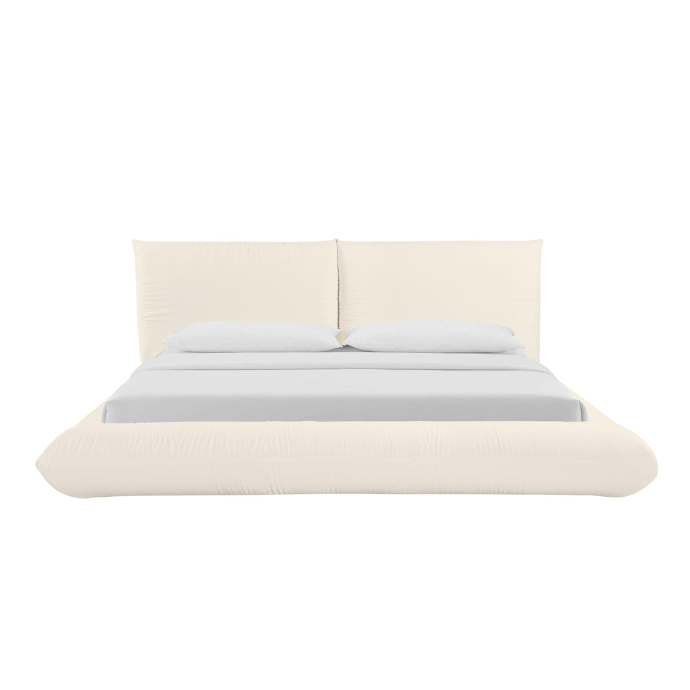 Romp Cream Upcycled Performance Linen Bed - King