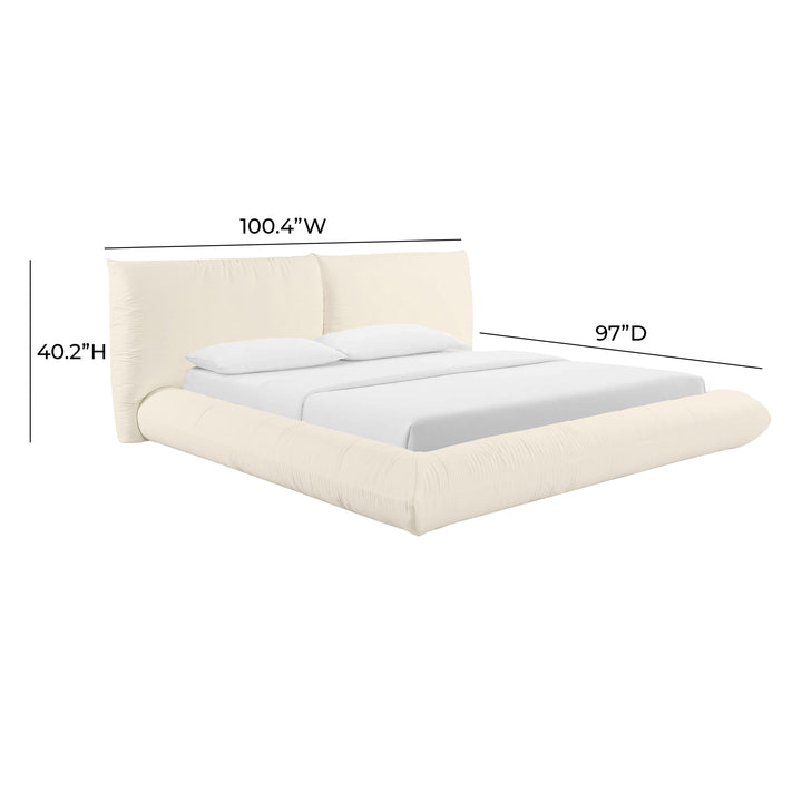 Romp Cream Upcycled Performance Linen Bed - King