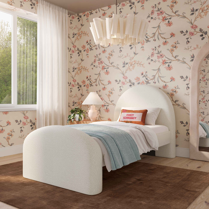 Moon Cream Performance Boucle Twin Bed