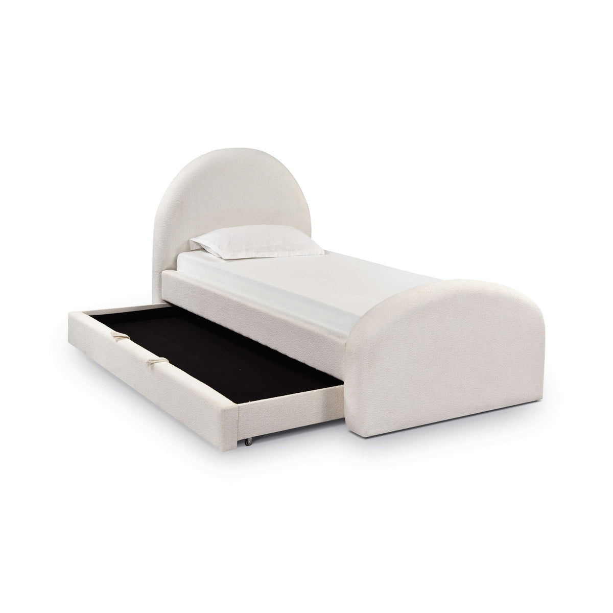 Moon Cream Performance Boucle Twin Trundle Bed