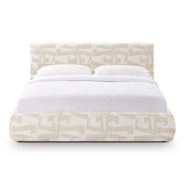 Isla Cream Jacquard Pattern Bed - Queen