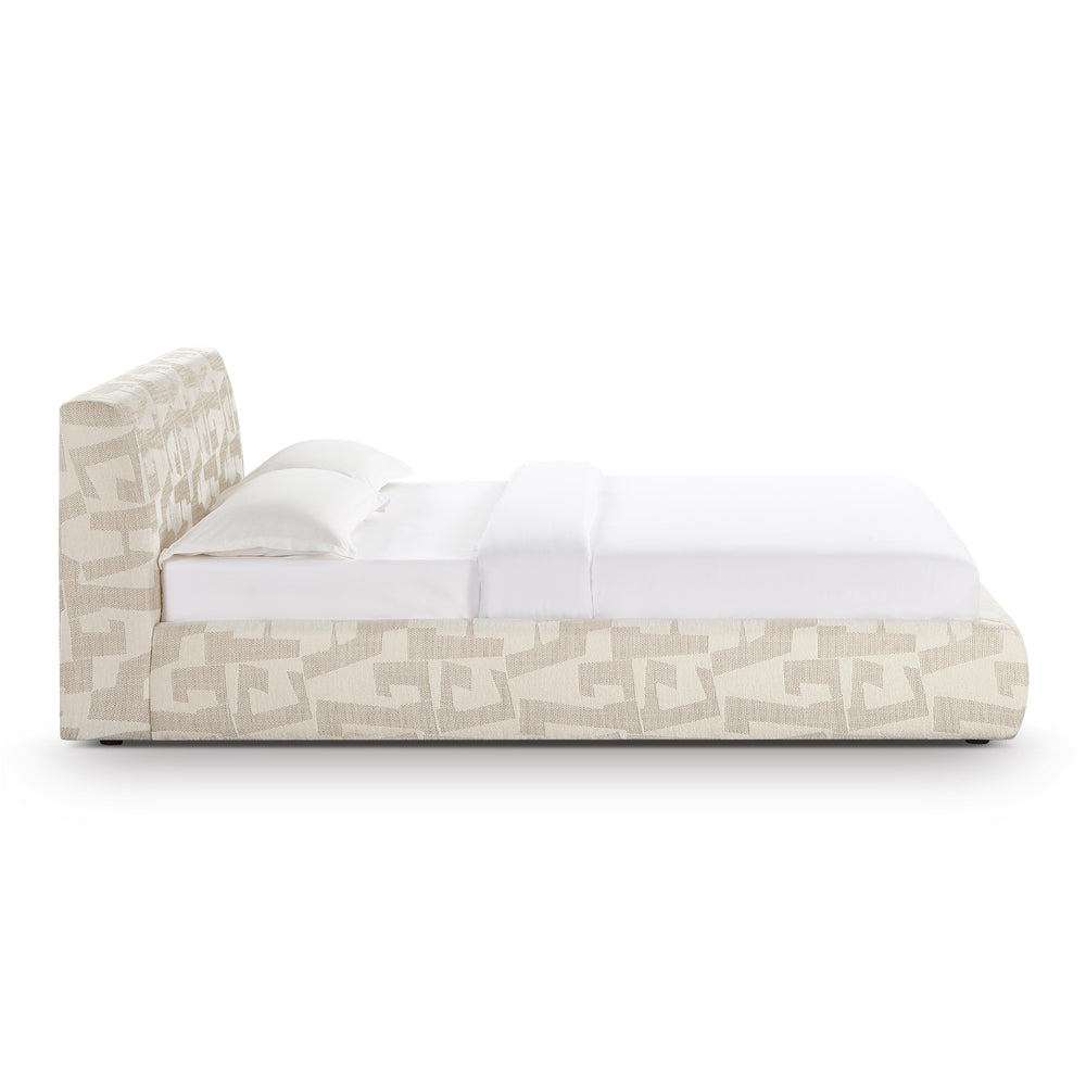 Isla Cream Jacquard Pattern Bed - Queen