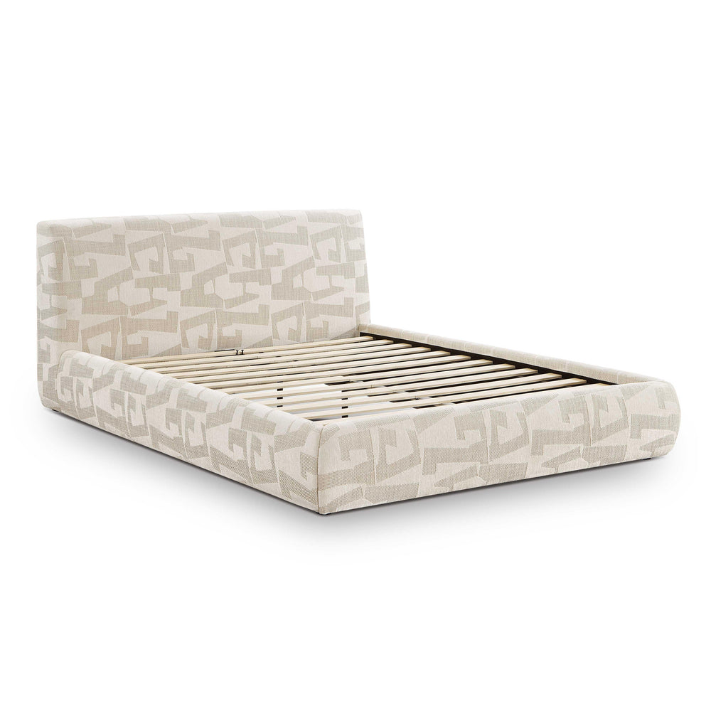 Isla Cream Jacquard Pattern Bed - Queen