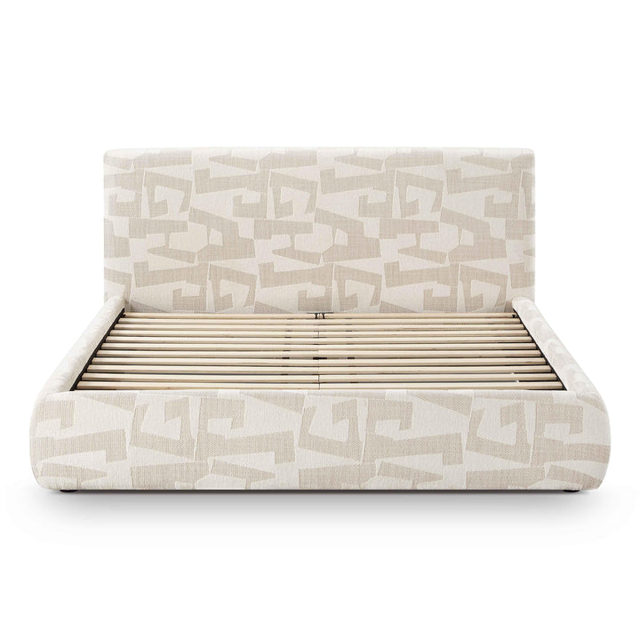 Isla Cream Jacquard Pattern Bed - Queen
