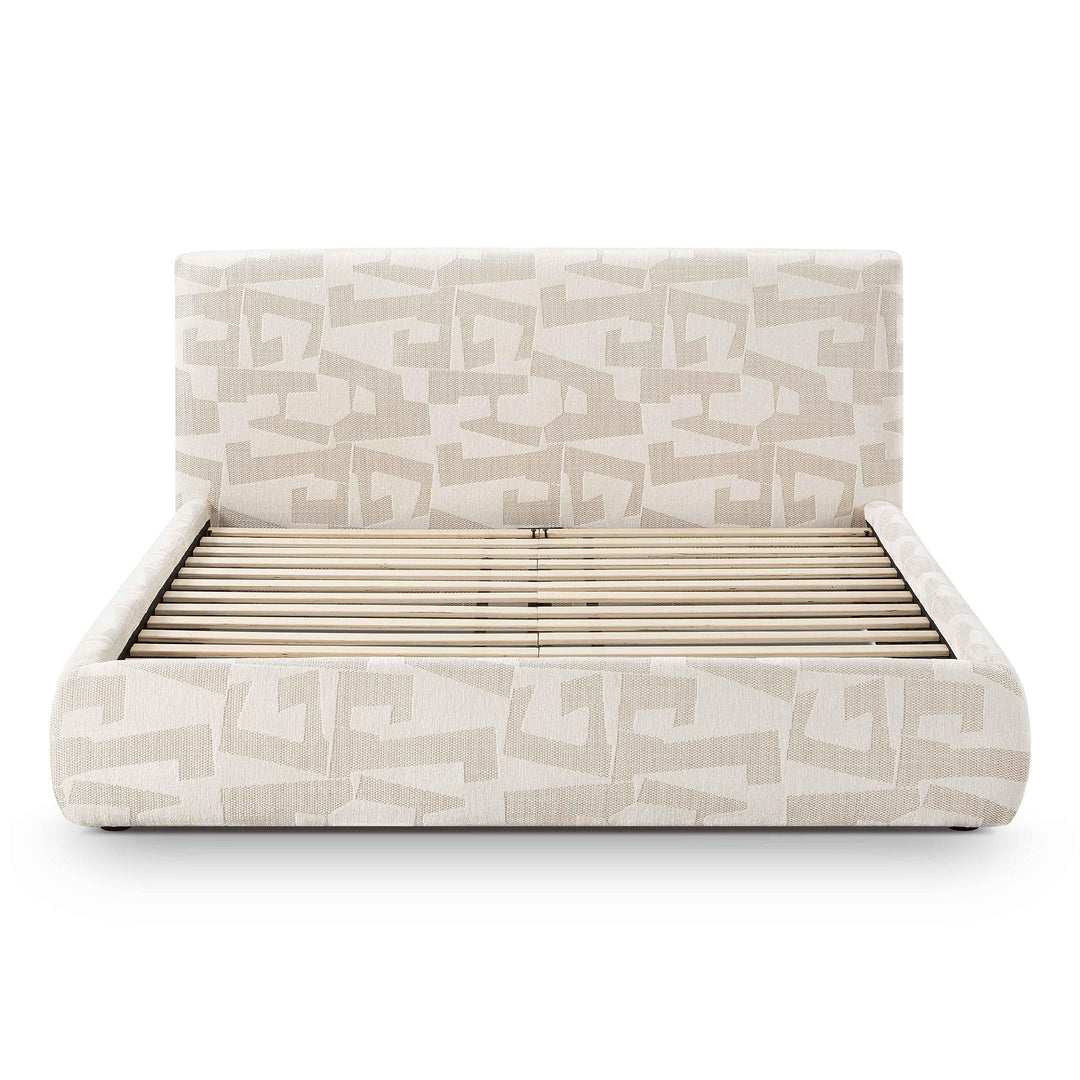Isla Cream Jacquard Pattern Bed - Queen