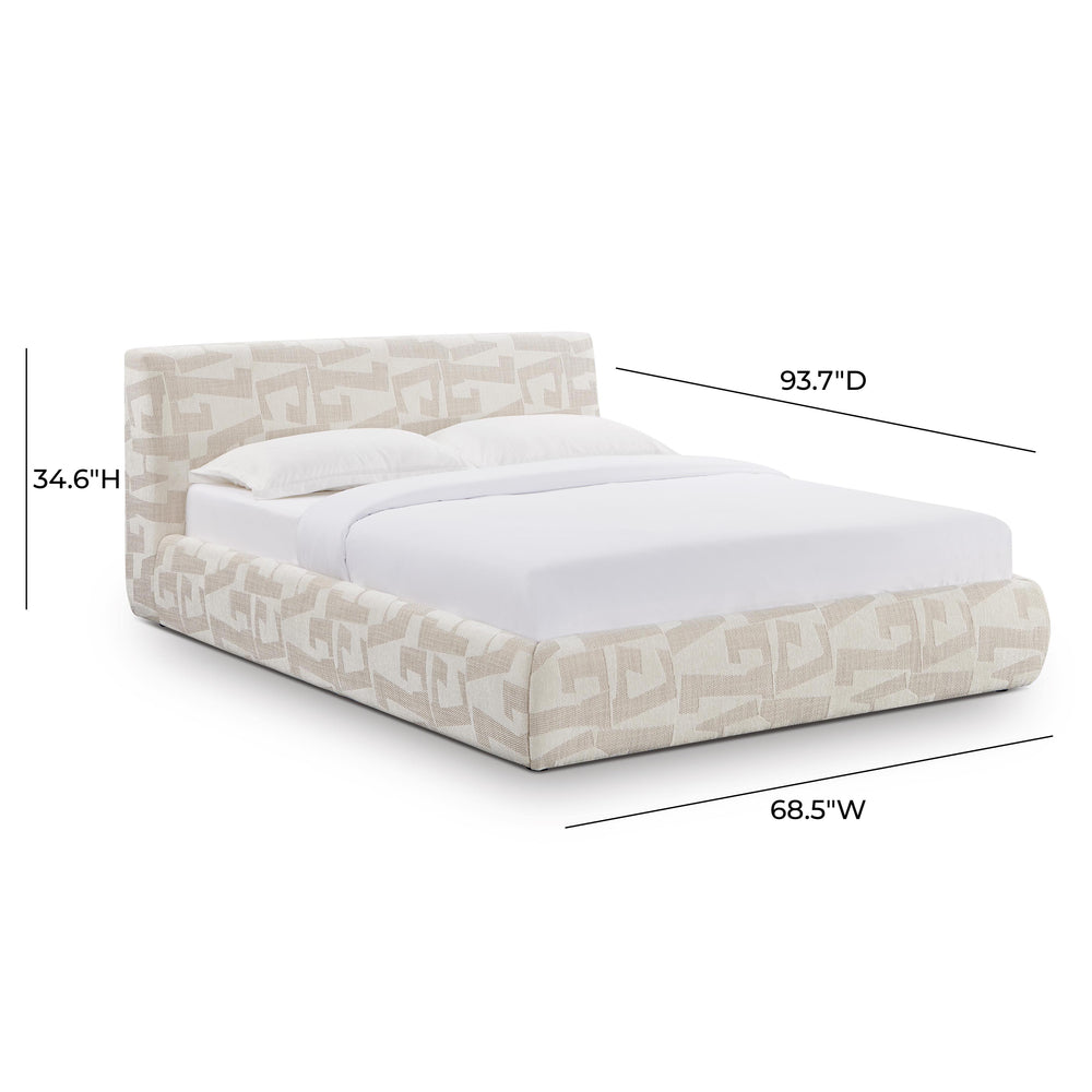 Isla Cream Jacquard Pattern Bed - Queen