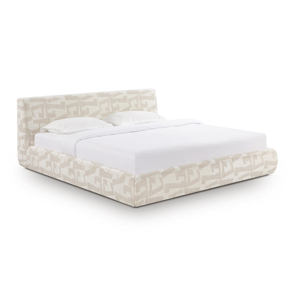 Isla Cream Jacquard Pattern Bed - King