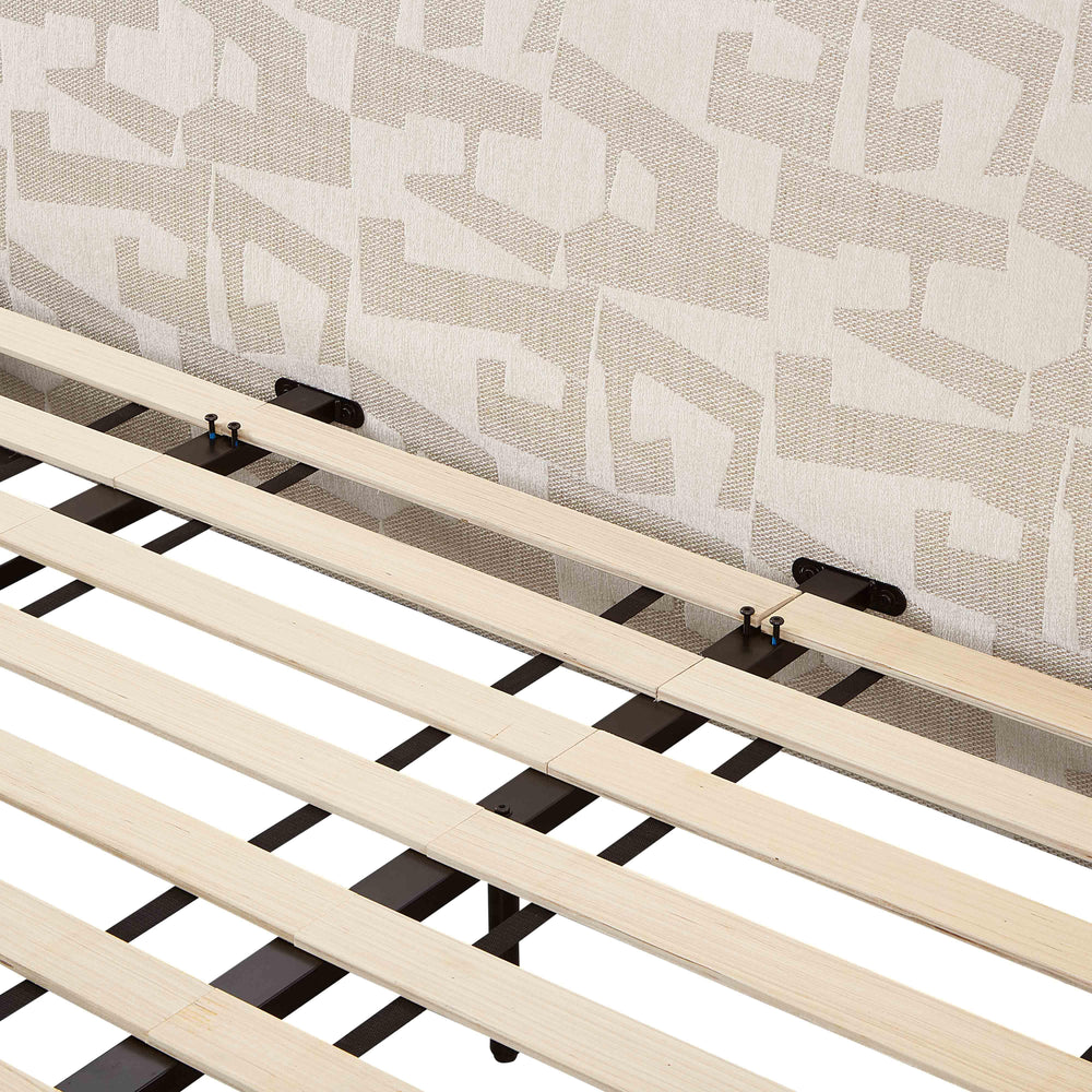 Isla Cream Jacquard Pattern Bed - King