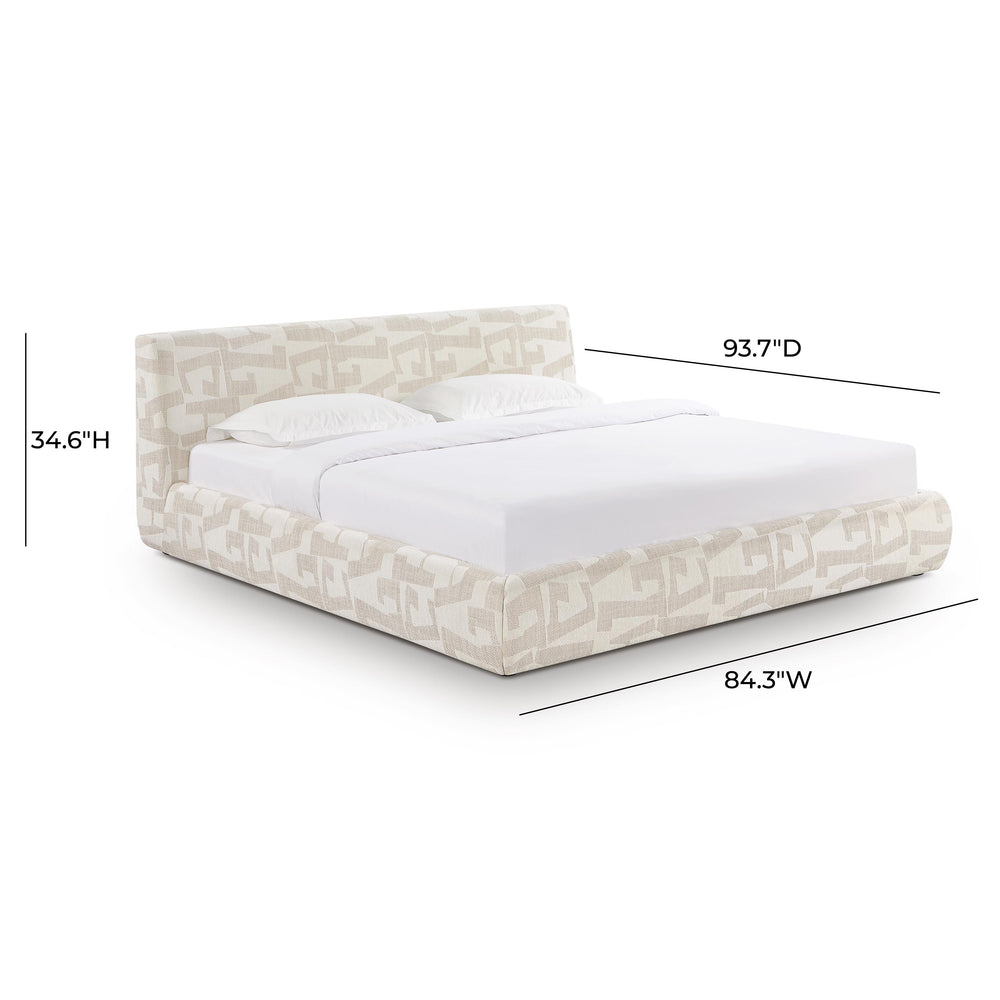 Isla Cream Jacquard Pattern Bed - King