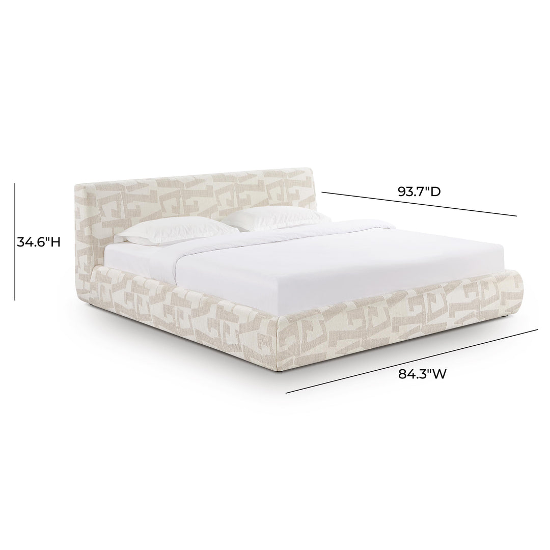 Isla Cream Jacquard Pattern Bed - King