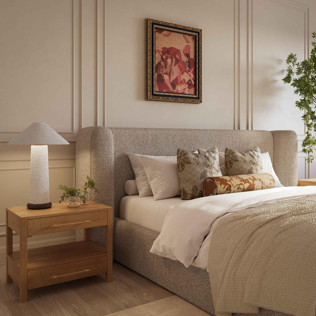 Babette Tan Contract-Grade Boucle Bed - Queen