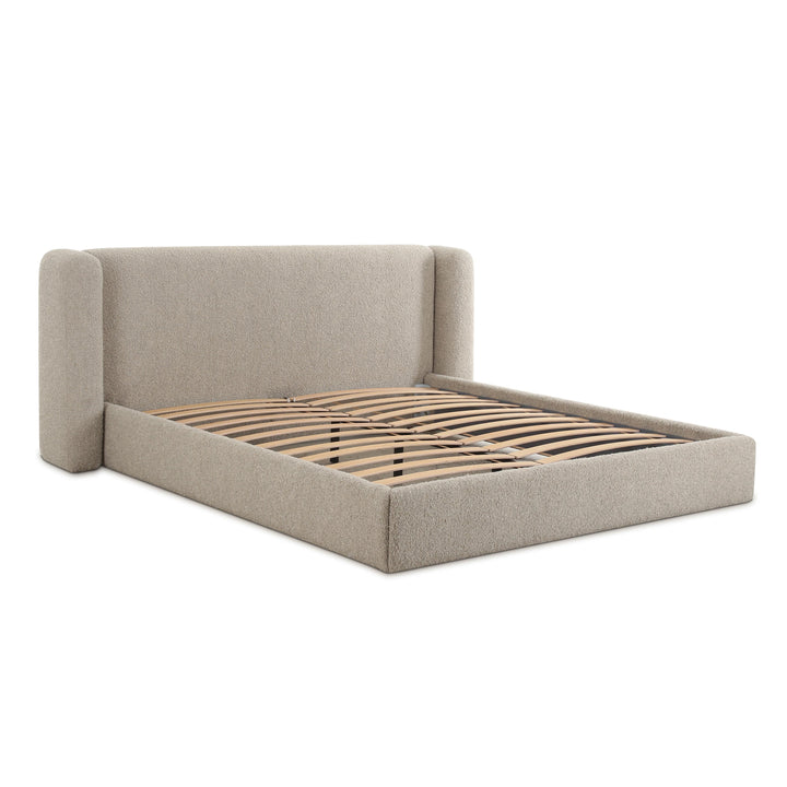 Babette Tan Contract-Grade Boucle Bed - Queen