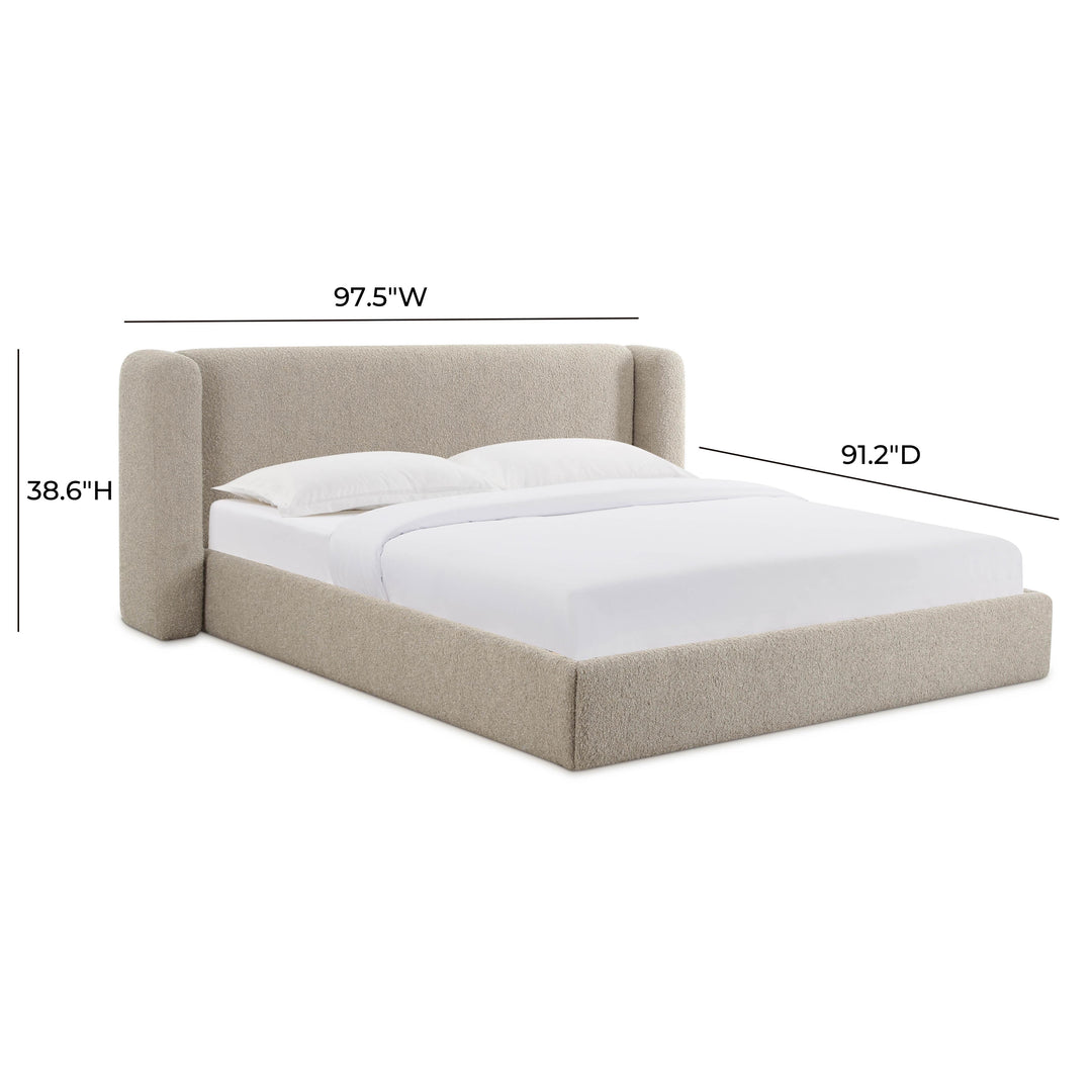 Babette Tan Contract-Grade Boucle Bed - King